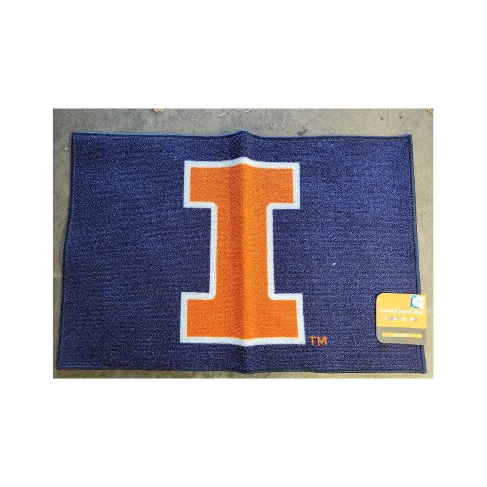 University of Illinois Fighting Illini Floor Mat Area Rug, 20x30 Inch, Nylon,...